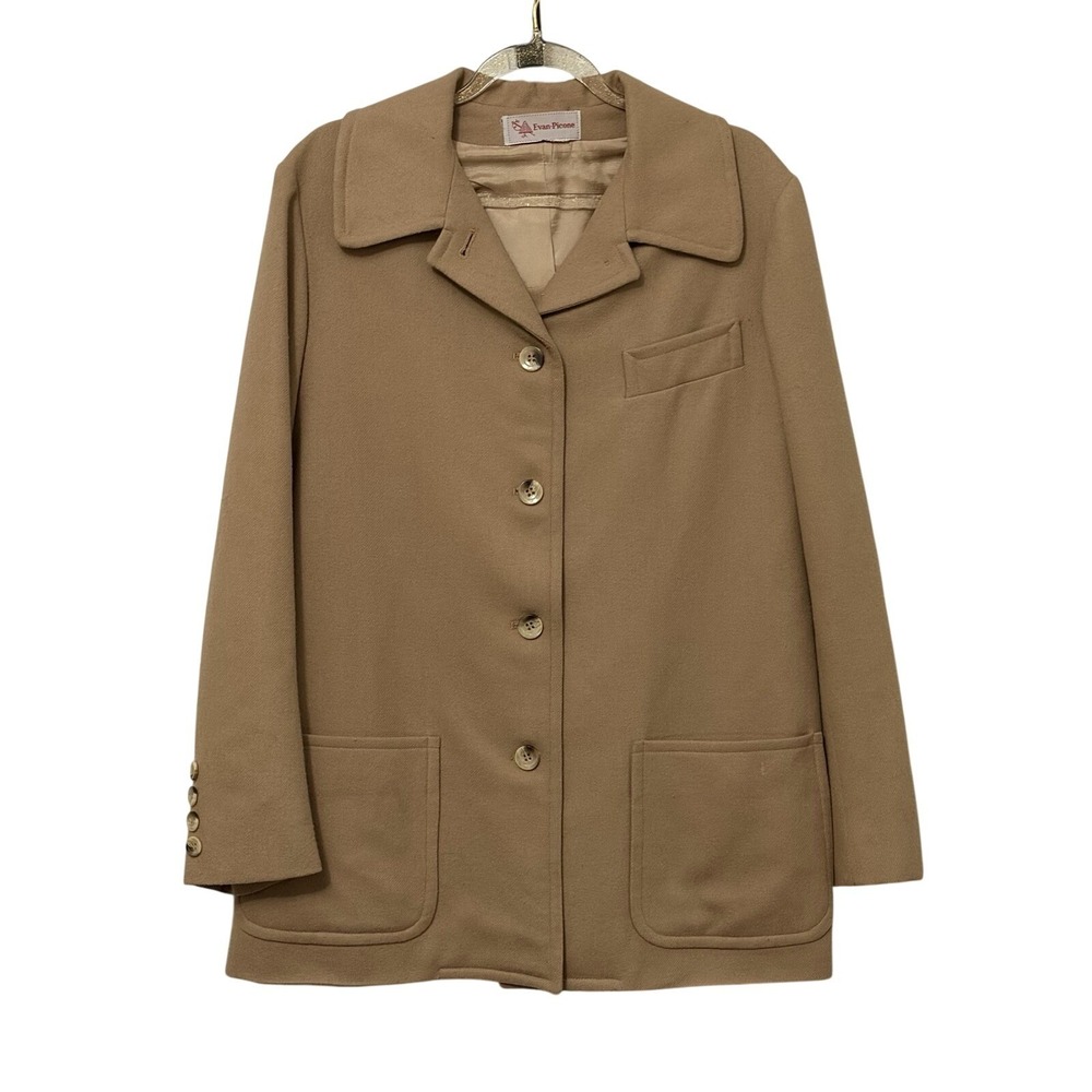 Vintage Union Made Camel Tan Wool Coat Womens Old Money Quiet Luxury Capsule